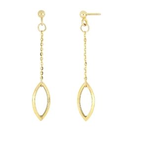 14K Yellow Gold Marquise Drop Earrings BONY LEVY
